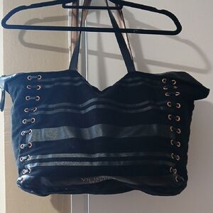 Victoria's Secret Black Corset Lace Tote